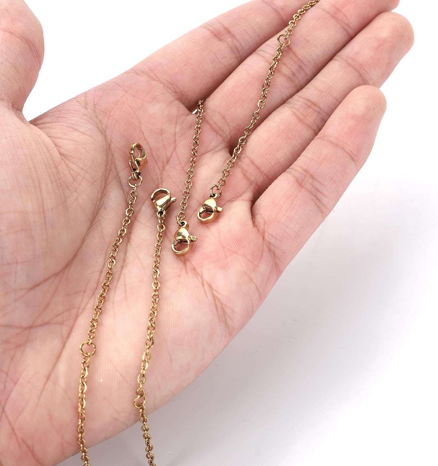 4pcs Necklace Extender, 2, 4, 6, 8 Inch/5,10, 15, 20cm Necklace Clasp Extension Chain Extenders for Necklaces Bracelets Jewelry Making Women Men (Gold) - Image 3