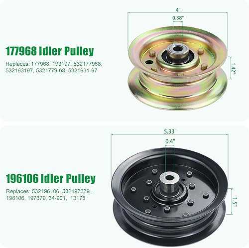 Miniatura 3 de 532196106 Husqvarna Polea tensora con 532177968 Polea tensora Sustituye 532197379 Polea tensora Husqvarna, 196106 Polea tensora Craftsman, 197379