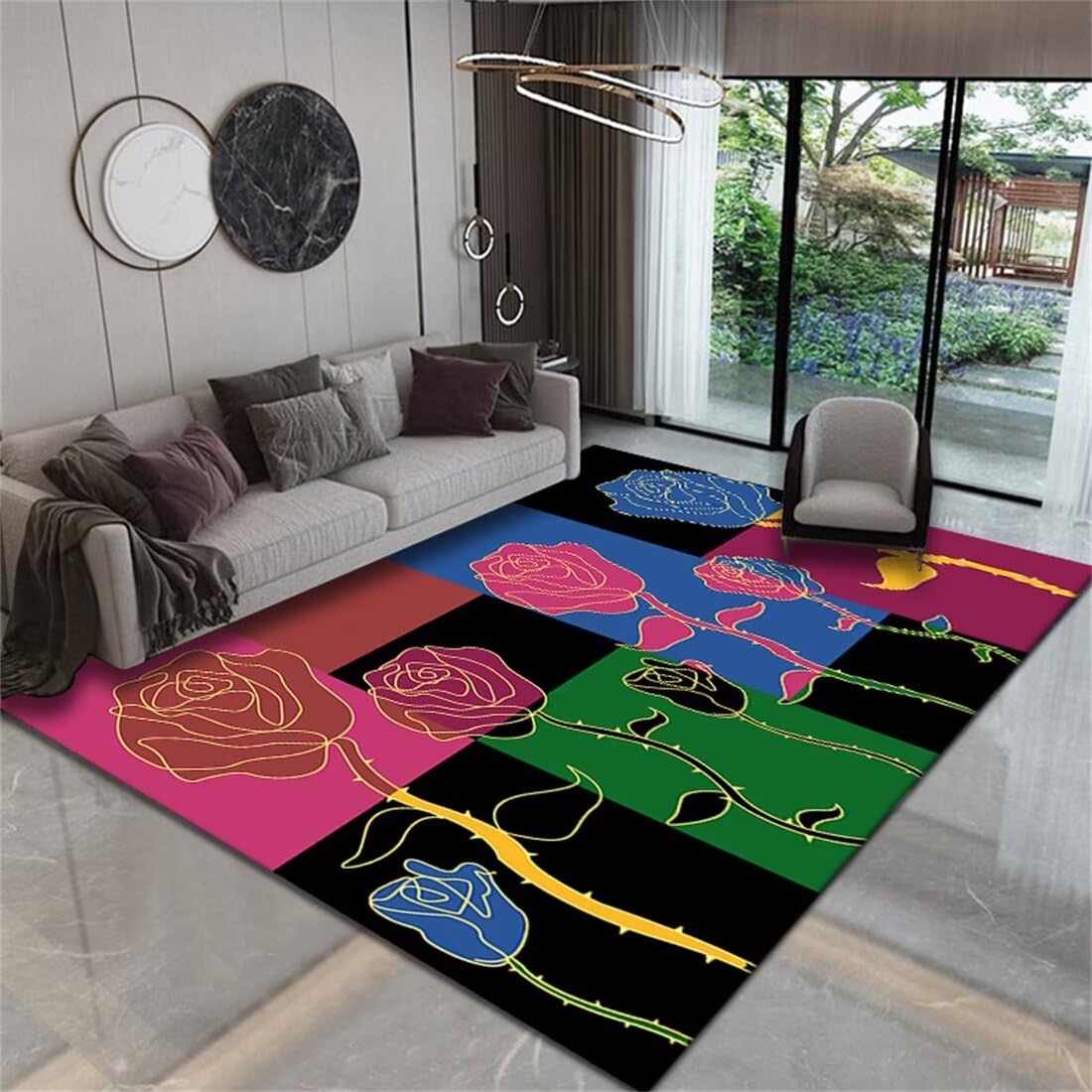 Tapis salon lavable et résistant à l'usure pour ado