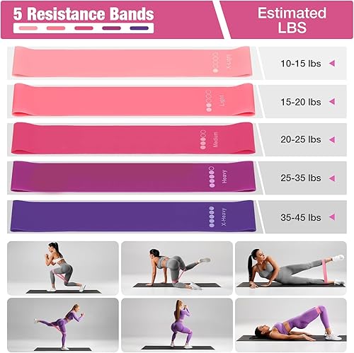 Miniatura 4 de ASIEIT Home Pilates Kit for Women, Pilates Equipment with 5 Resistance Bands, 14'' Magic Circle, Pilates Ball and Ring Set, Pilates Essentials Kit