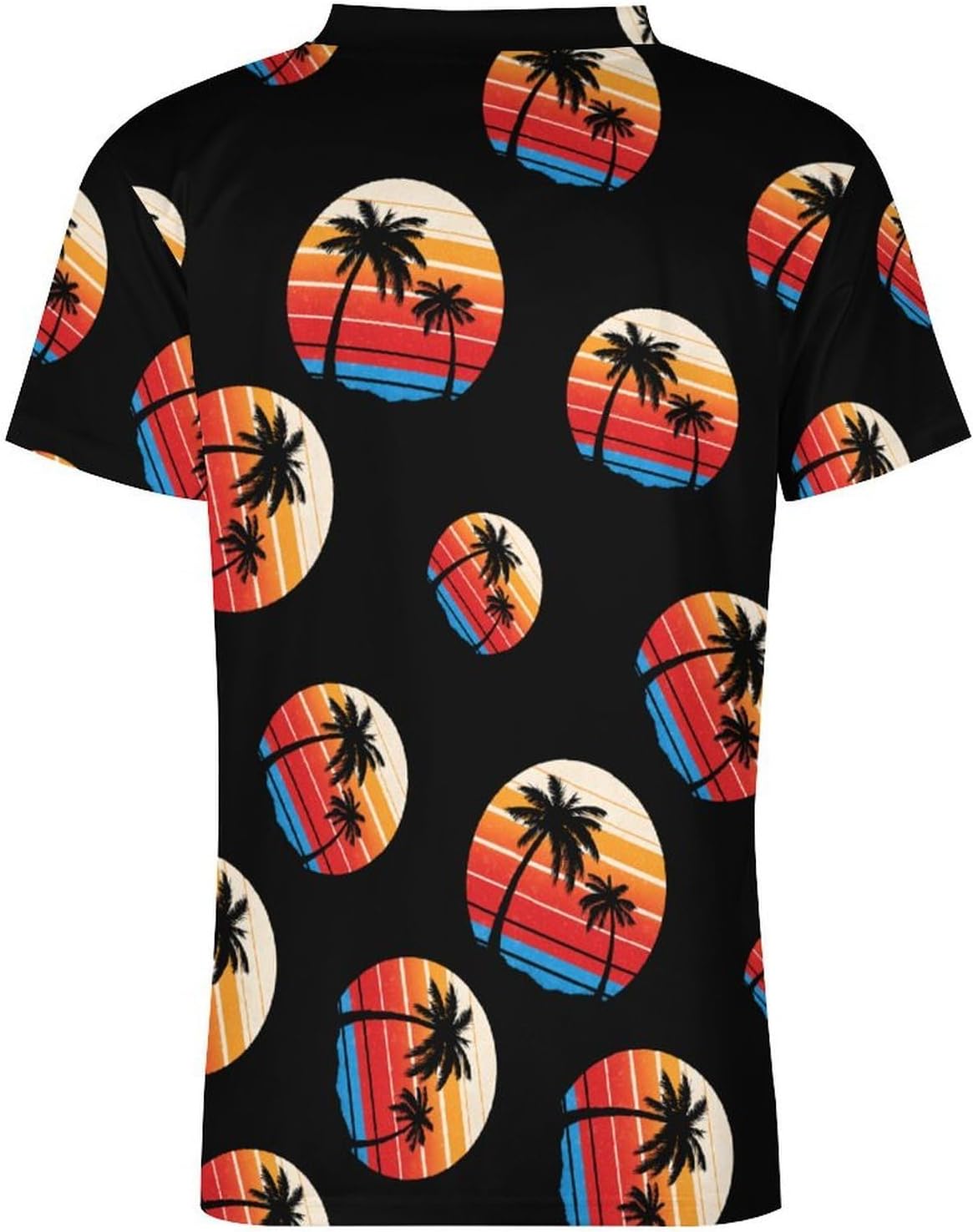 Vintage Hawaiian Beach Mens V Neck Soccer Jersey Quick Dry Breathable Short Sleeve T Shirt Sports Football Tops 6X-Large