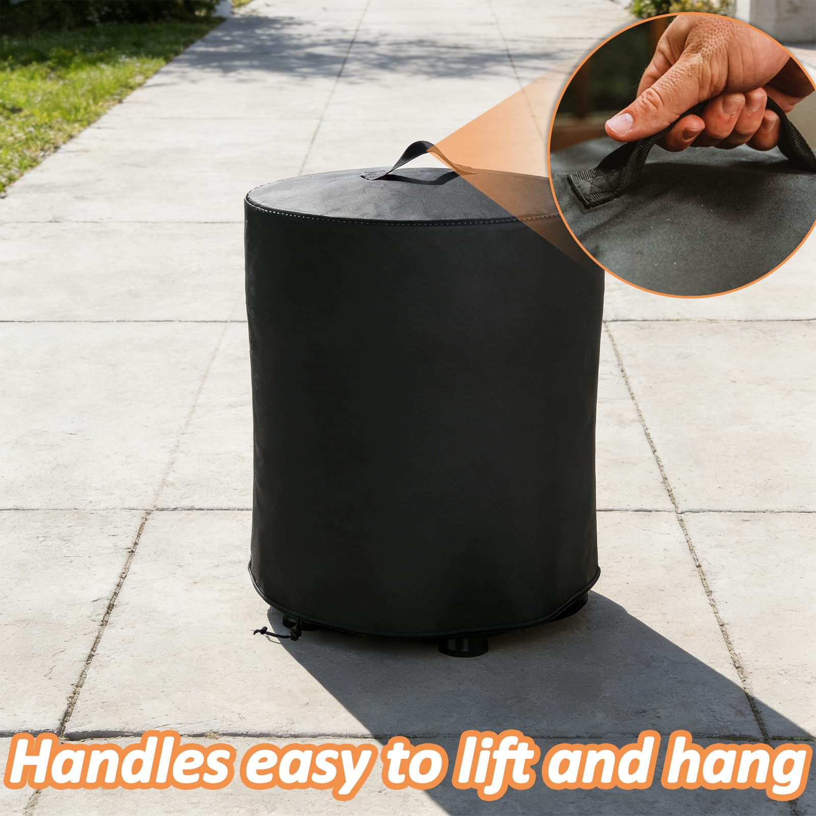 Fire Pit Cover for Ninja Fireside360 Heater & Fire Pit, Waterproof Firepit Accessories Cover with Handle & Drawstring for Ninja Outdoor Heater, 600D Outdoor Fireside 360 Firepit Cover - 4