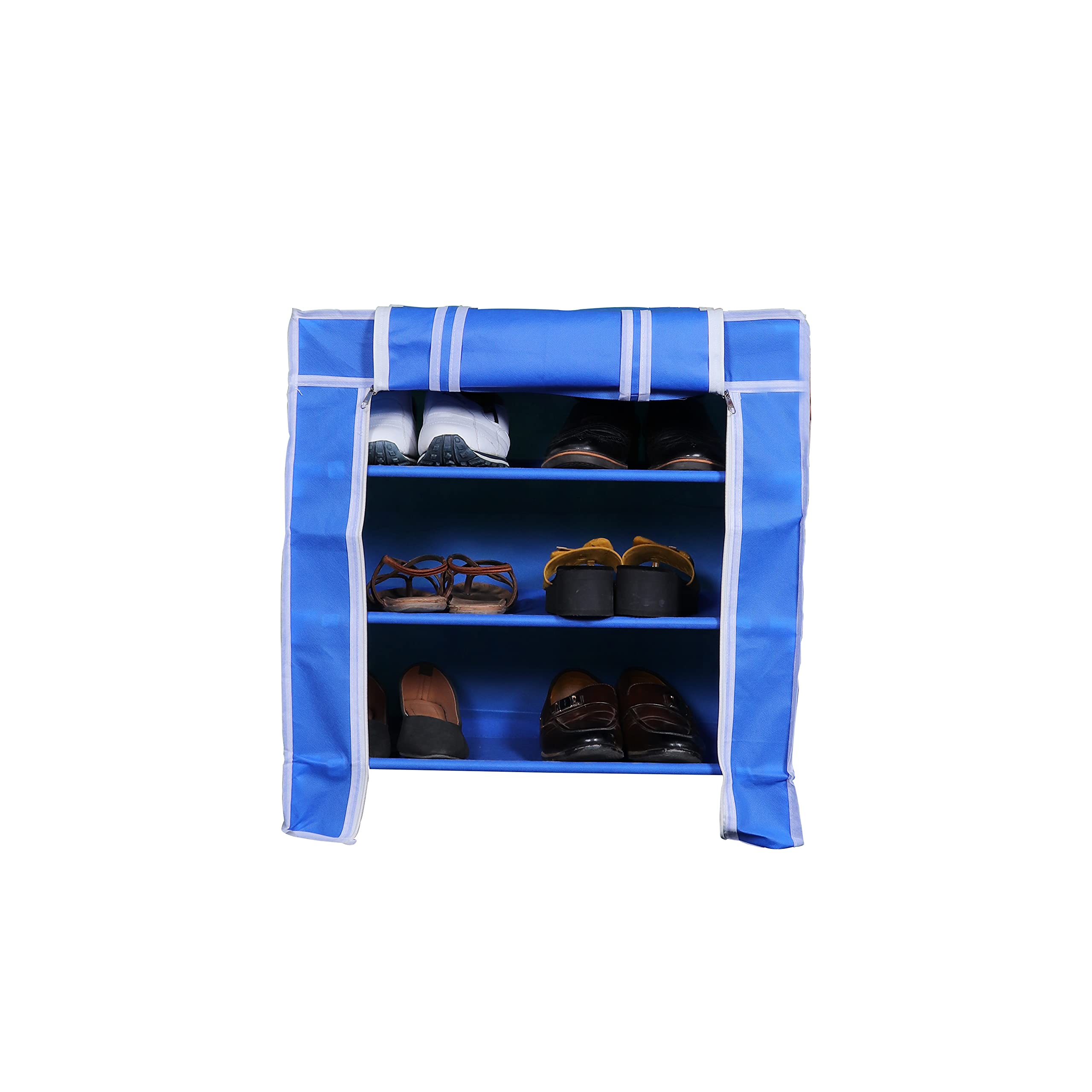 PARASNATH Utility 3-4 Shoe Rack (Blue Colour) Mild Steel Shoe Rack/Shelve Shoe Stand - Made in India 4