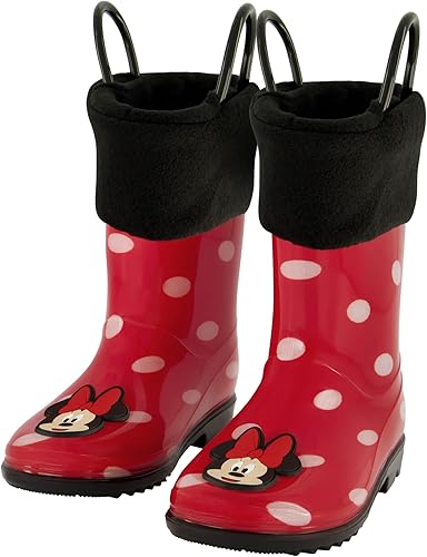 Disney Botas de lluvia para niña con forro suave extraíble para nieve