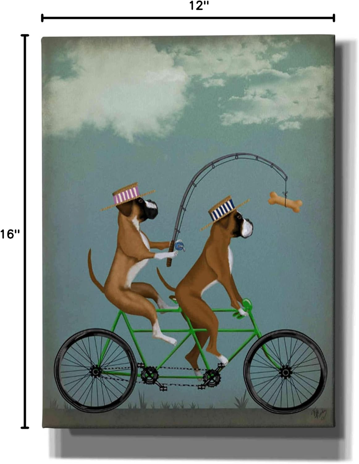 Epic Graffiti 'Boxer Tandem' by Fab Funky Canvas Wall Art, 12"x16"