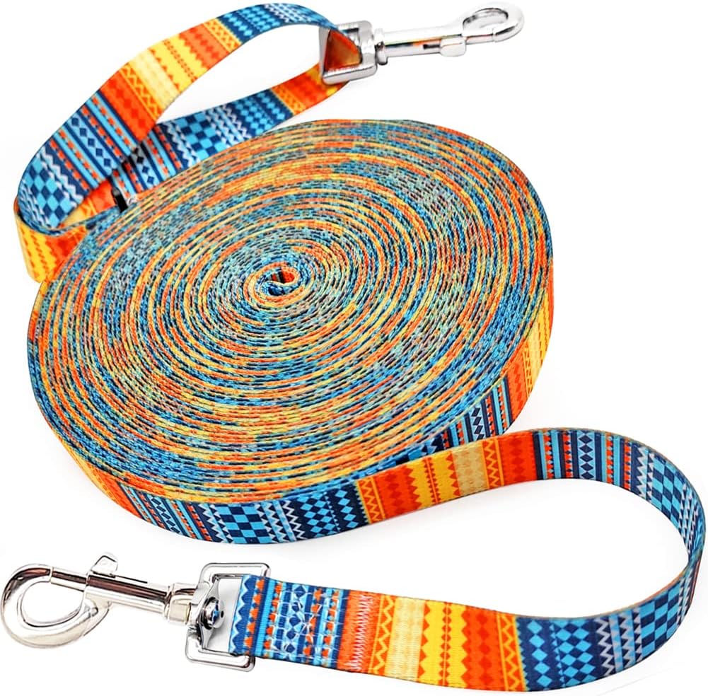 Mycicy 50FT Long Training Leash , Tether Lead Great for Dog , Play, Camping or Tie Out Backyard Outdoor Colorful Nylon Leash for Small…