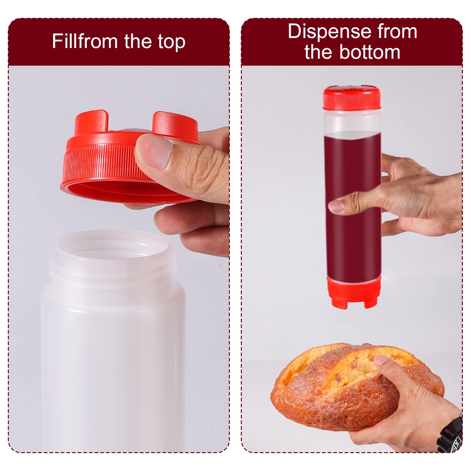 Amazon.co.jp: 調味料スクイーズボトル 3個 16オンス プラスチック
