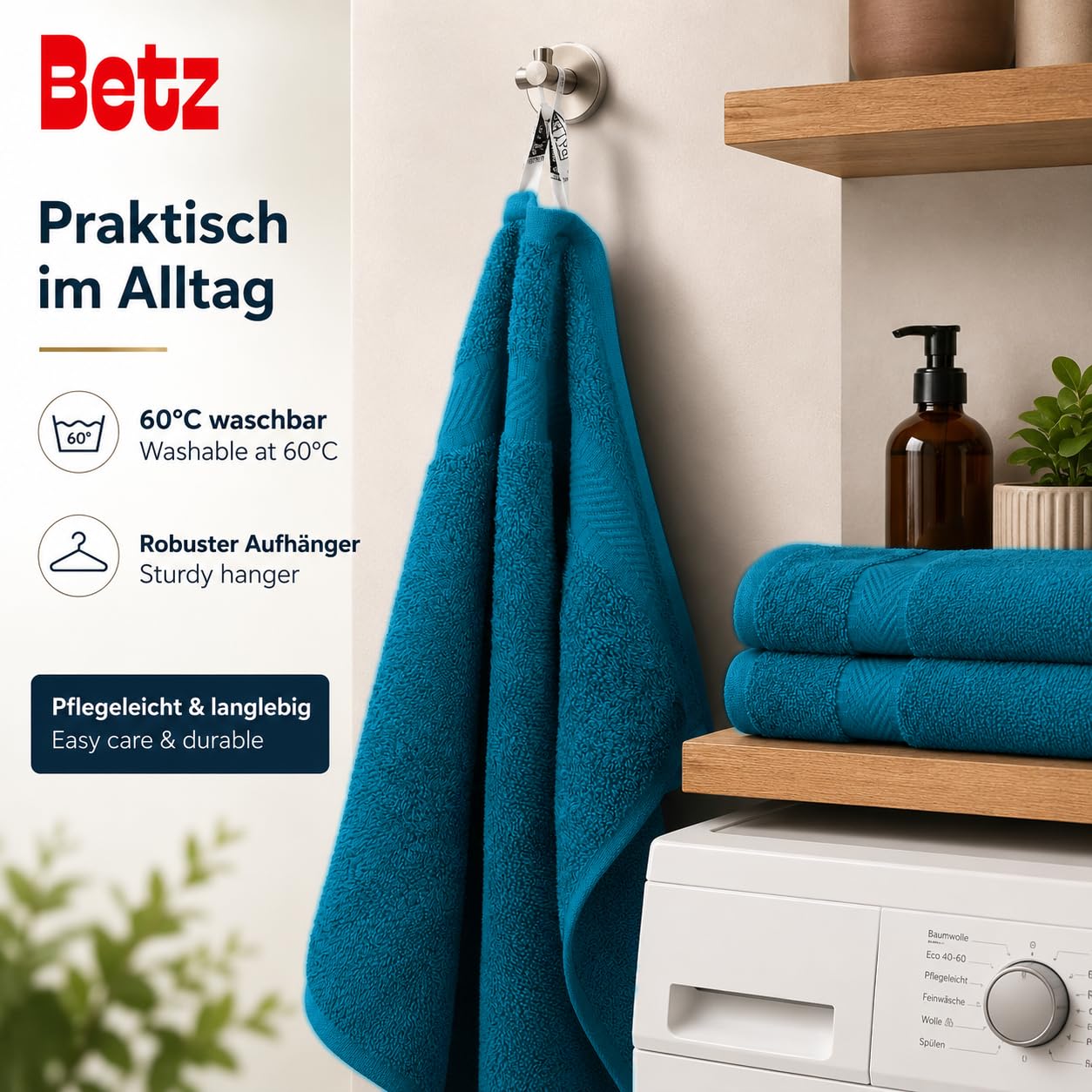 Betz Palermo Handtuch-Set 12-teilig – 100% Baumwolle – Oeko-TEX® Zertifiziert – extra saugfähig & weich – hohe Grammatur – Duschtücher, Handtücher, Gästetücher & Waschhandschuhe Farbe Petrol