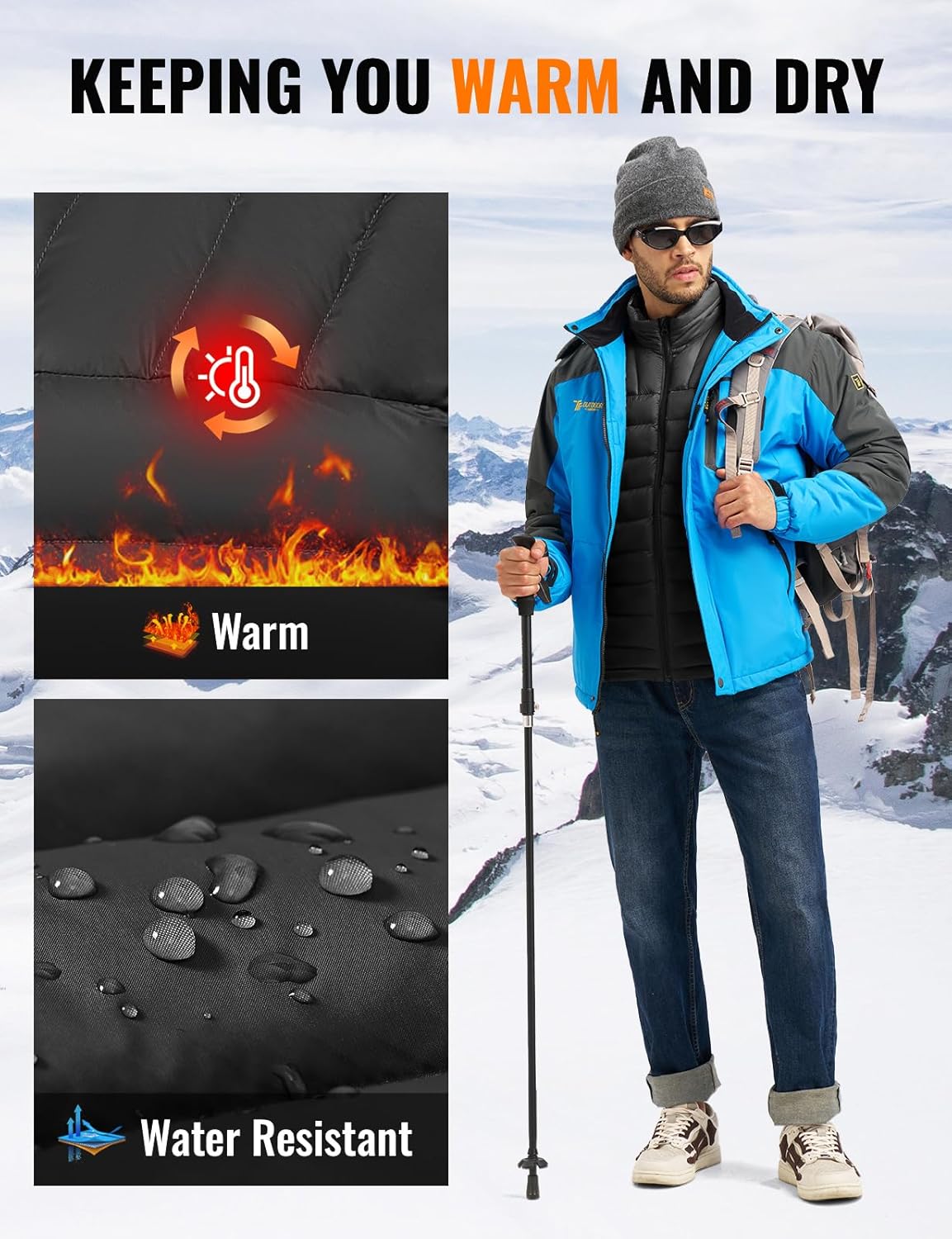 Rdruko Men's Puffer Vest Packable Outdoor Insulated Lightweight Outerwear Puffy Winter Warm Casual Vest with 4 Pockets - Image 4