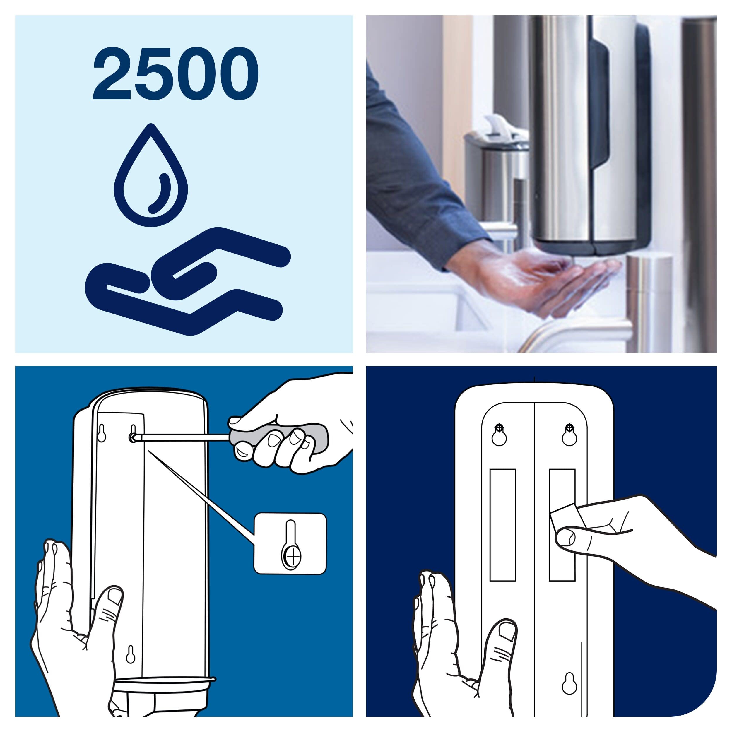 Tork 460009 Dispenser S4 per Sapone e Disinfettante per le mani | con sensore Intuition, in acciaio inossidabile, linea Image