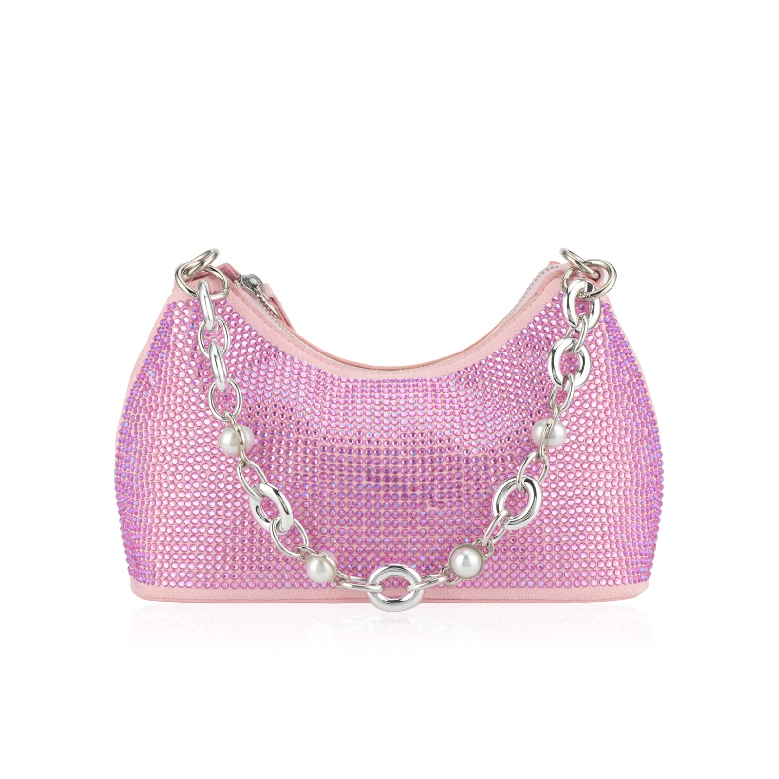 GripItRhinestone Handbag Purse Black Clutch Purses for Women Evening Shoulder Diamond Purse Bling Crystal Bag purses