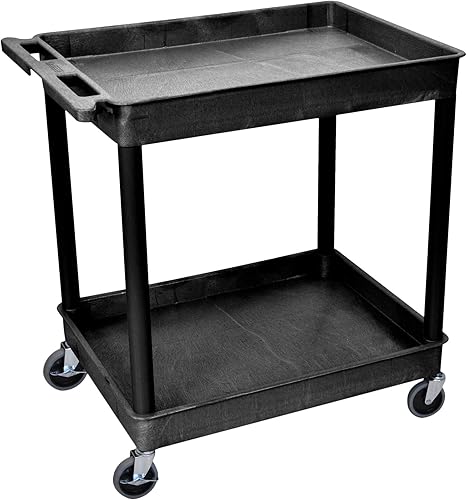 Luxor TC11-B H Wilson Carro grande multiusos para tina, 400 libras, resina termoplástica/poliuretano/HDPE, tamaño completo, negro