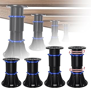 YHK 4PCS Adjustable Height Bed Support Legs 8.4-13.5 inch, Bed Frame Support Legs for Bed Slat, Bed Support Reinforcement Parts Bed Frame Support Replacement