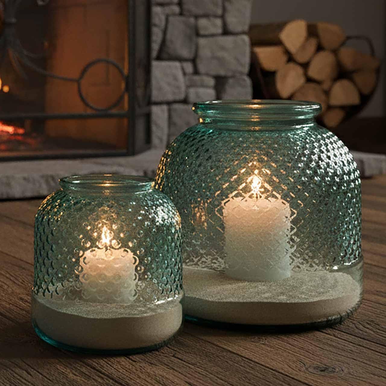 Couronne Co. G5949 7 1/2"" Diamond Recycled Glass Container, 1 Piece, Clear (229 oz)