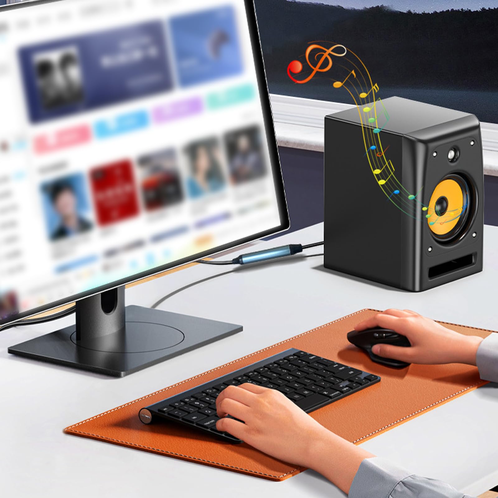 GOMETY Adattatore USB a audio ottico da USB-A a Fiber Optic SPDIF, adattatore Toslink 3M, nero - Scheda audio ottica Plug & Play