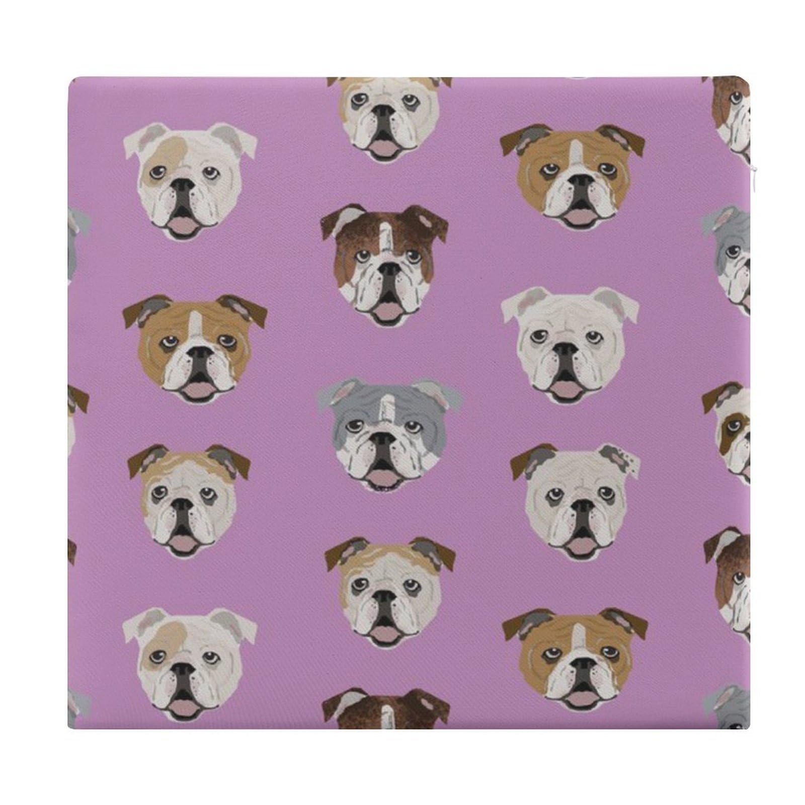JZemdybill Chair Pad, Funny English Bulldog Seat Pad, Square Chair Cushion for Yoga Living Room Balcony