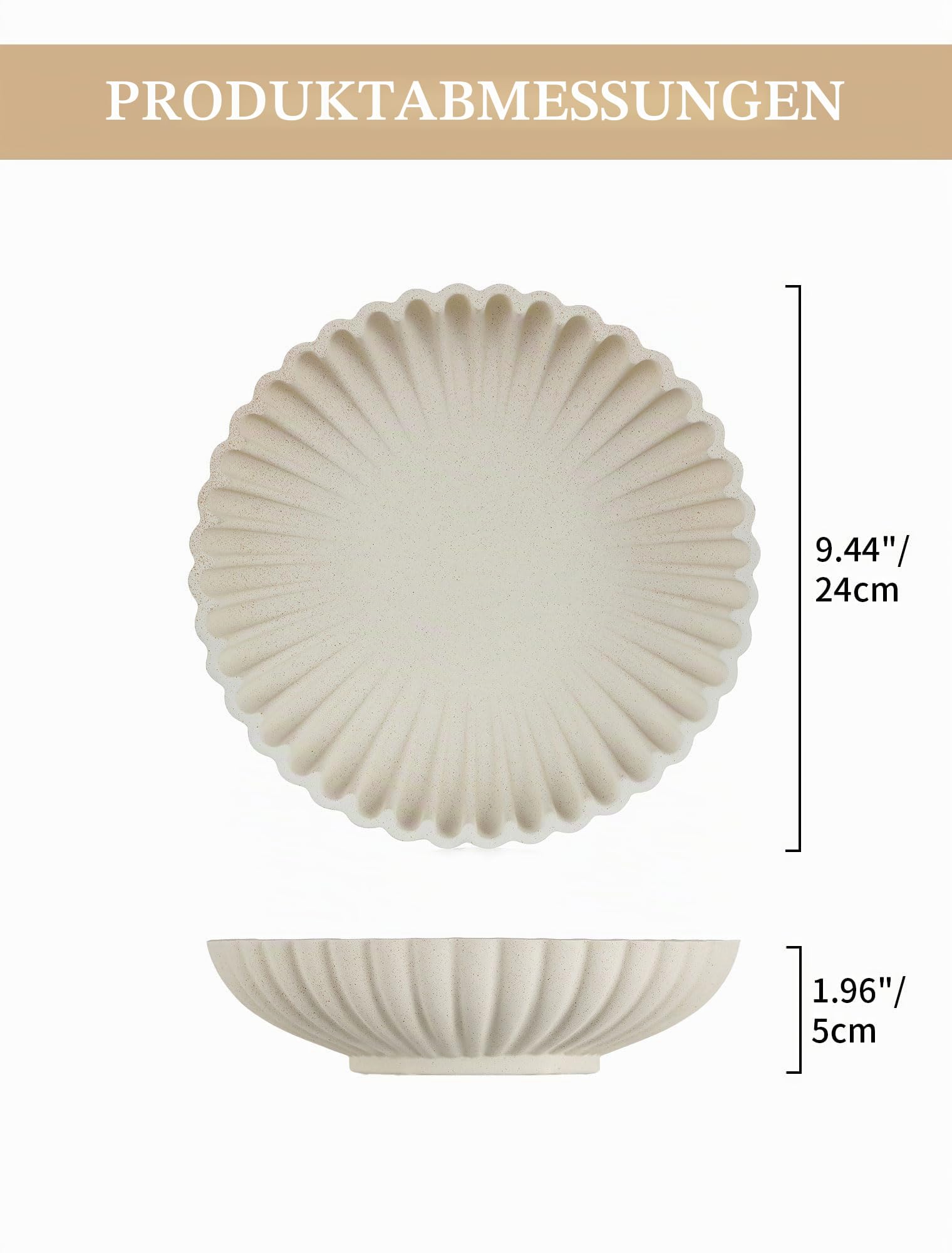 Hanobe Deko Schale Dekoratives Schlüsselschale: Rund Mittelstück Dekoschalen für Schlüssel, Esszimmer, Modern Aesthetic Skandinavische Schmucktablett für Wohnzimmer Flur Tischdeko | Weißer Couchtisch, Heimdekoration, Kunstharz, gewellt, Rüschentablett für