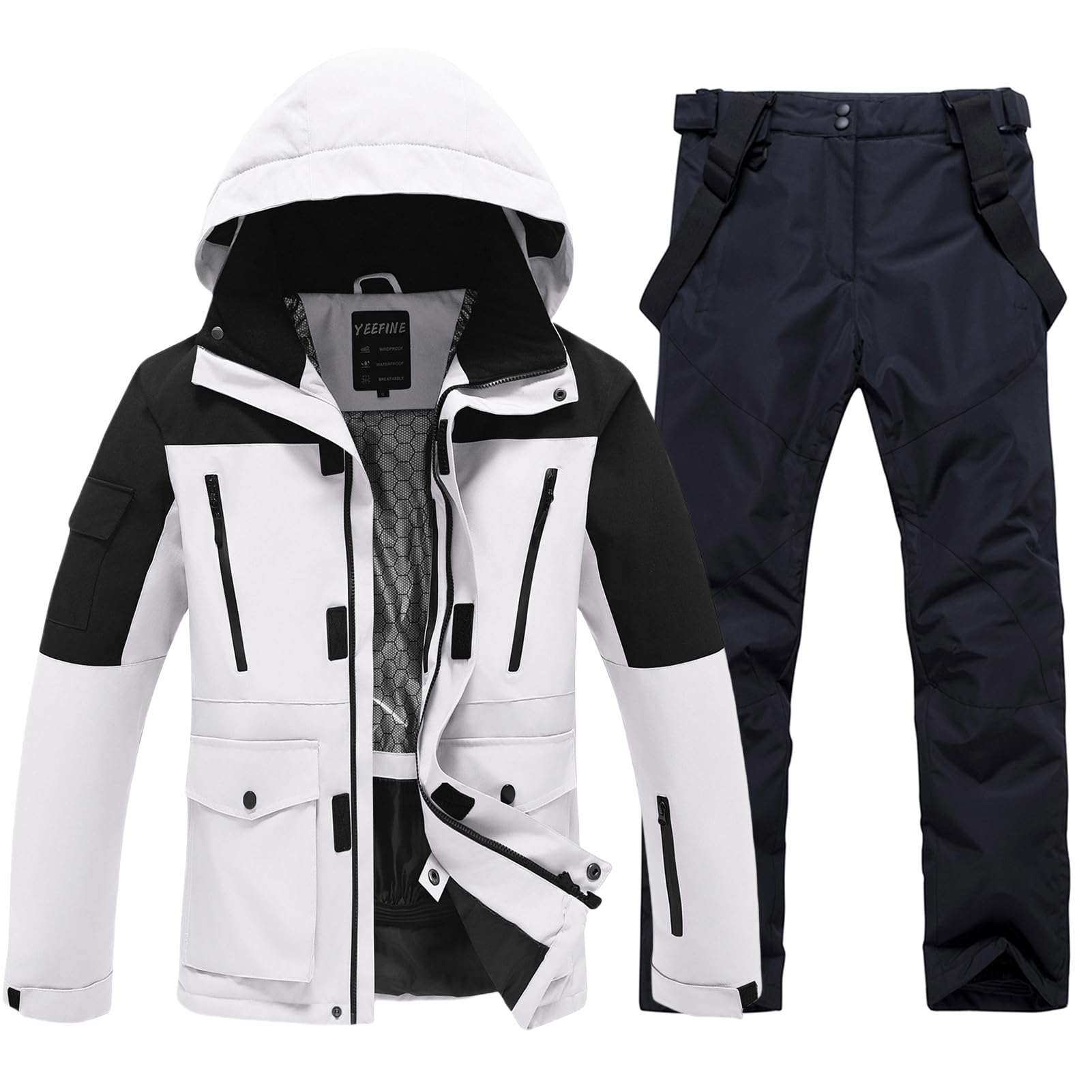 Men's Ski Suit Waterproof Snow Suits Two Piece Snowboard Jacket and Pants Set Outdoor Windproof Winter Warm Snowsuits