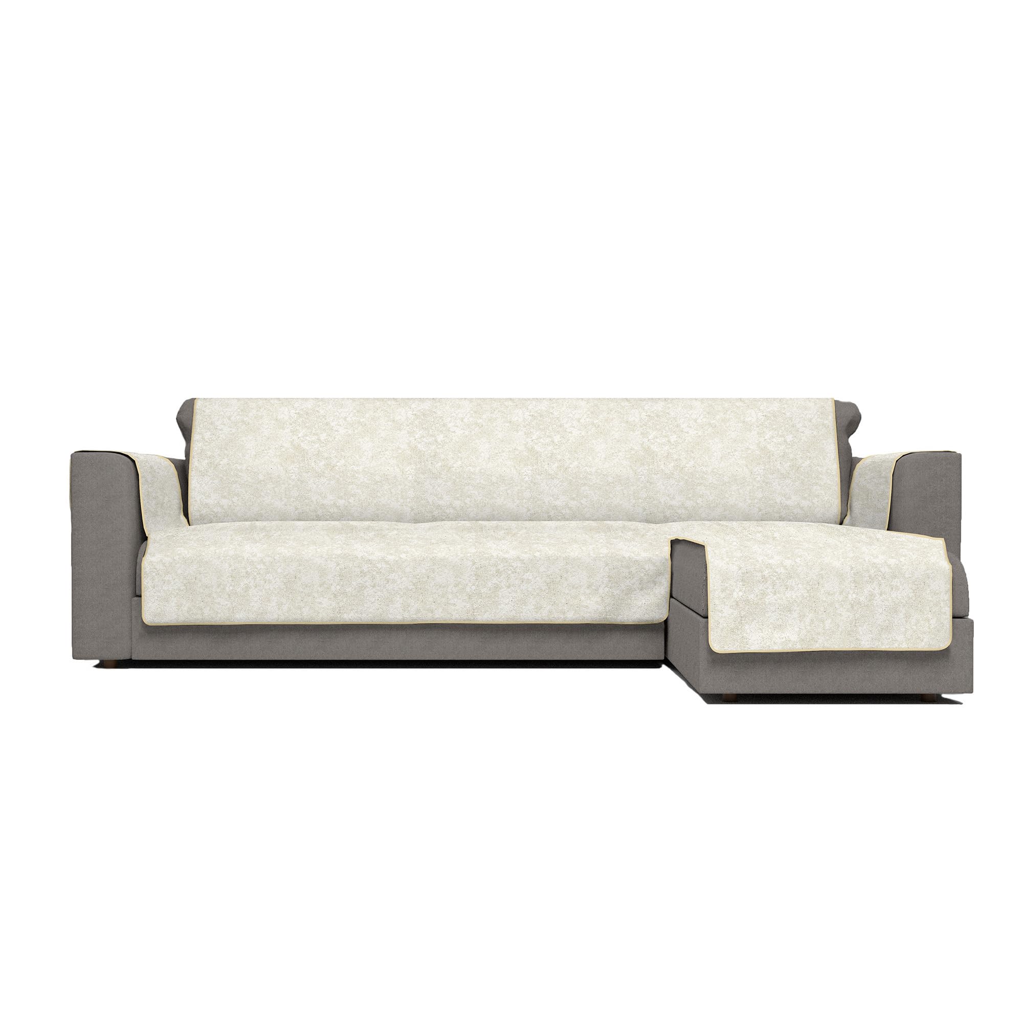 Glamour Non-Slip Sofa Cover, Made in Italy, Right Peninsula Cream 290 cm