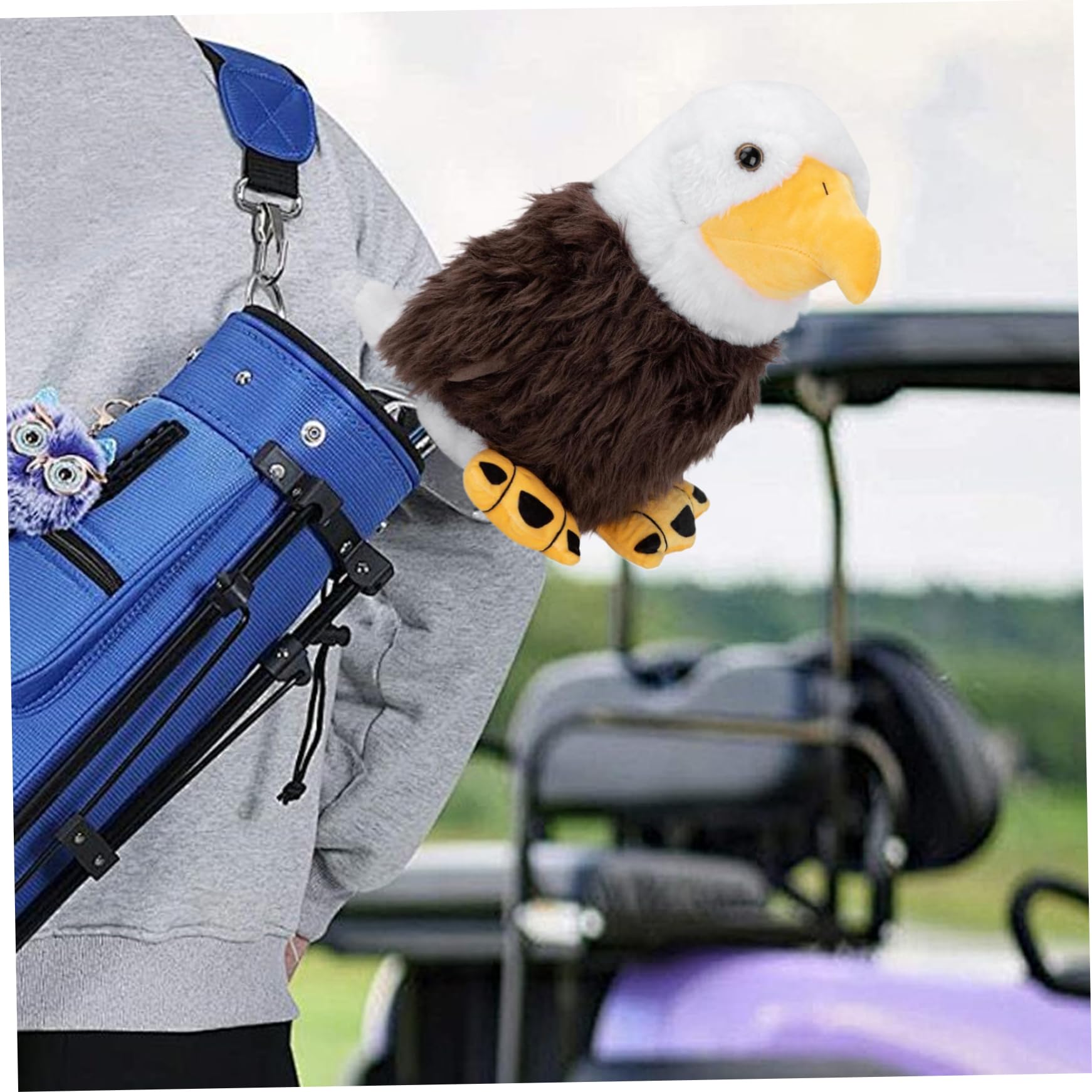 10x8-Zoll-Fahrer Kopfbezüge Golf Club Head Cover niedliche Adler-Form-Plüsch-Fahrer-Headcover Schutzdekorative Golfgeschenke für Frauen und Männer