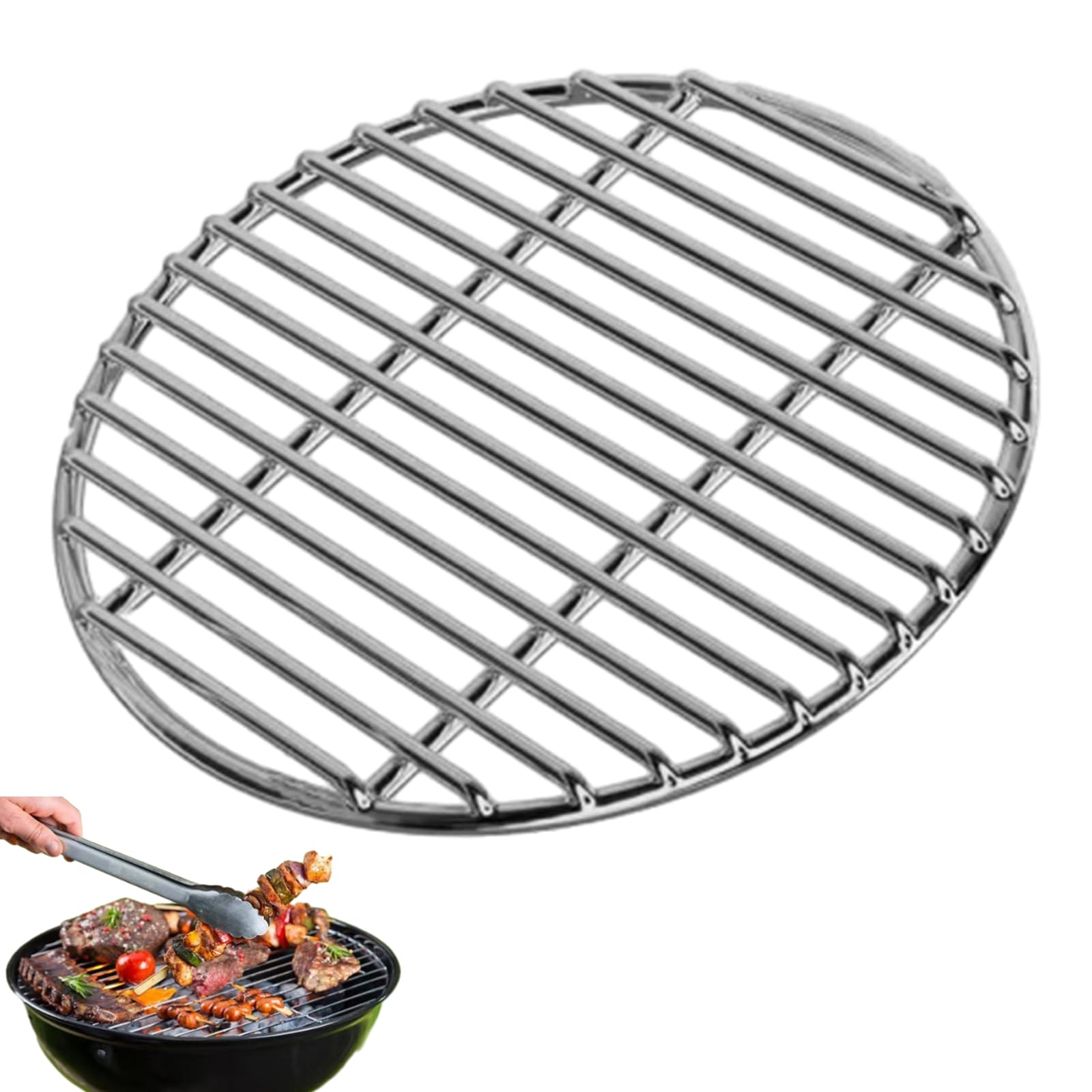 Rejilla redonda de acero inoxidable para barbacoa, rejilla redonda de acero inoxidable redonda, rejilla de cocina para camping, pícnic, jardín, fiesta, 40 cm, 43 cm, 45 cm, 48 cm