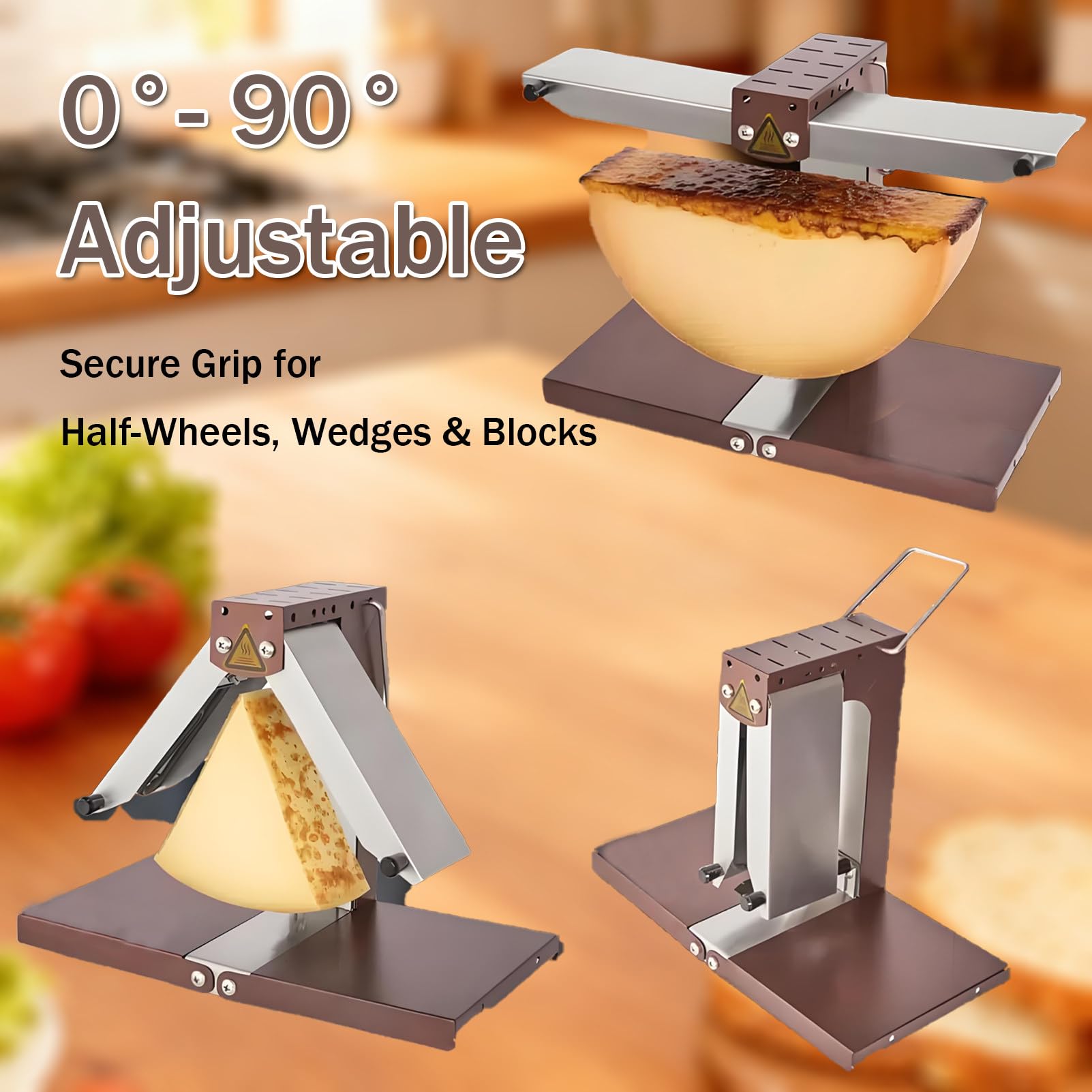 Appareil à raclette, Grill électrique Professionnel 1000 W avec élément Chauffant Pliable pour Demi-meule de Fromage, idéal pour Les Restaurants à Fondue.