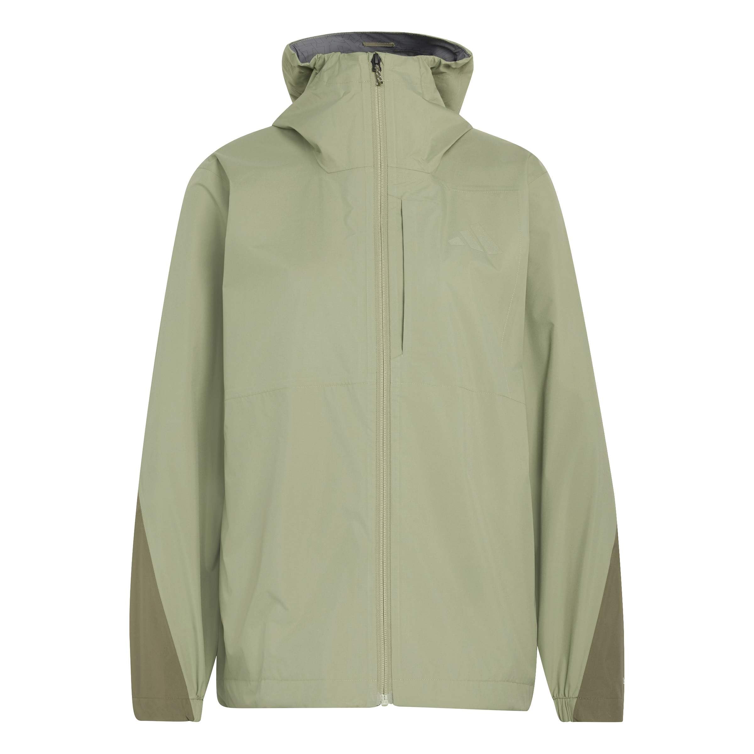 adidas Women's Terrex Multi 2.5 Layer Climaproof Rain Coat, tent green/olive strata, S