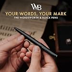 Wordsworth and Black Ballpoint Pen All Black Lacquer- Stunning Luxury Pen, Ink Refill, Best Gift Set for Men & Women, Refillable, Elegant, Nice Pens, Fine Point