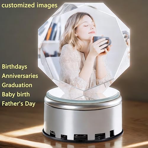 Miniatura 7 de Marco de Fotos de Color Personalizado como Regalo, Marcos de Fotos Personalizados, Regalos Personalizados de Fotos de Cristal 3D de Parejas con Luz,