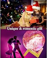 Vista 6 de Himalayan Glow Lámpara de luz nocturna 3D con galaxia y luna, luz de luna NSL de 5.9 pulgadas, 16 colores LED, regalos para niñas, niños, mujeres
