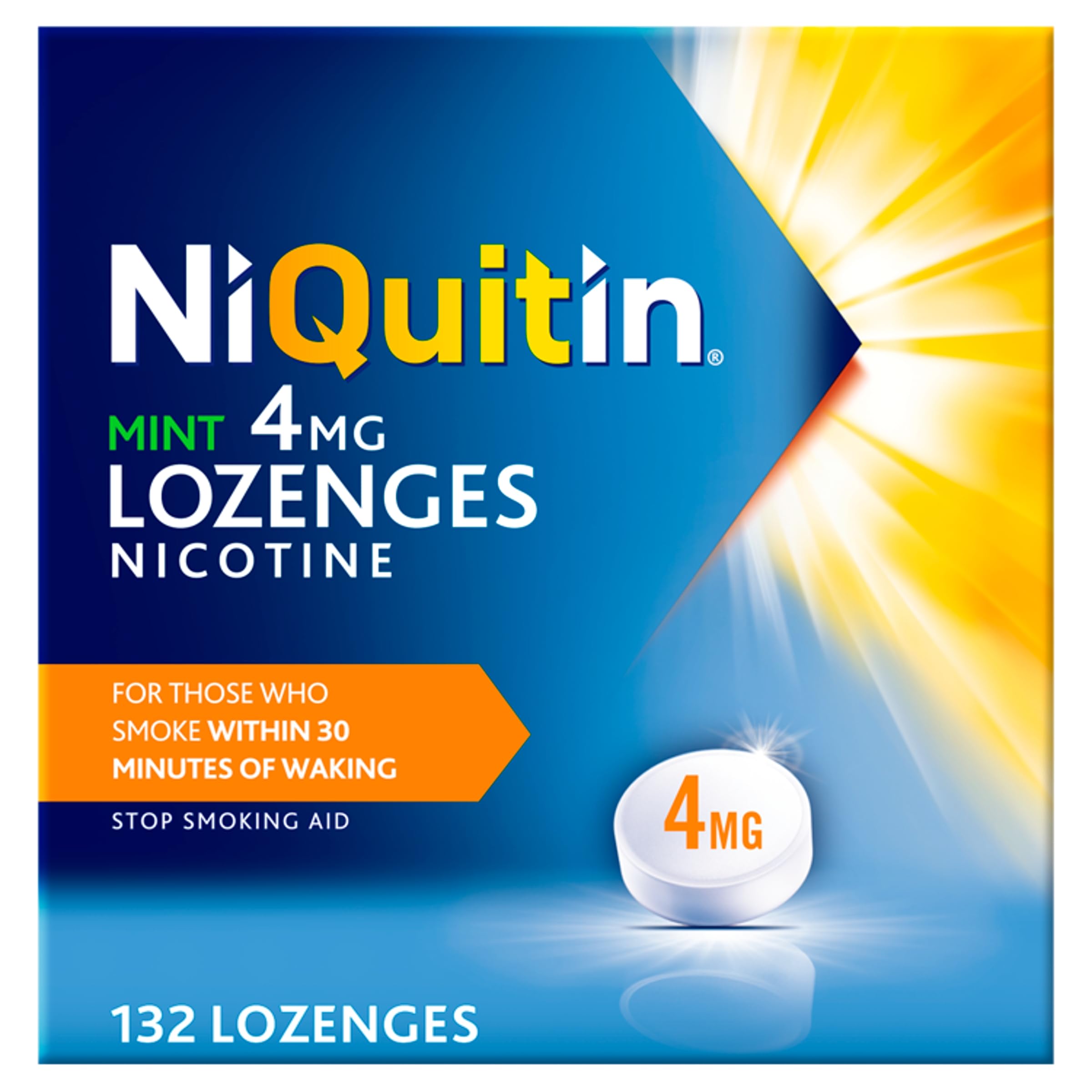 NiQuitin 4mg Mint Lozenges 132 Quit Smoking Craving Relief BBE - 07/2026