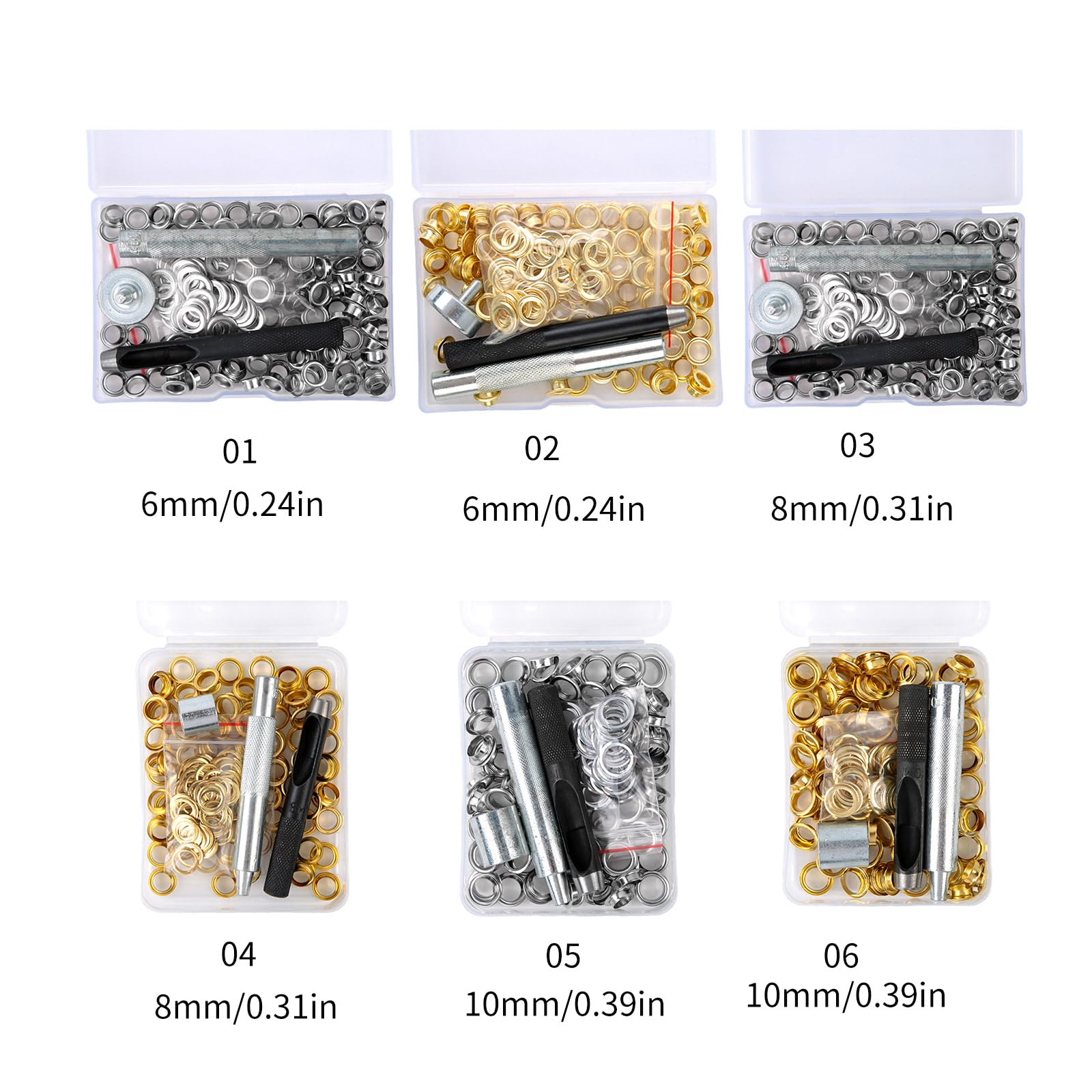 Œillets Cuir 15,7 Mm - Faciles à Installer - Pour Lacets, Ceintures - Lot