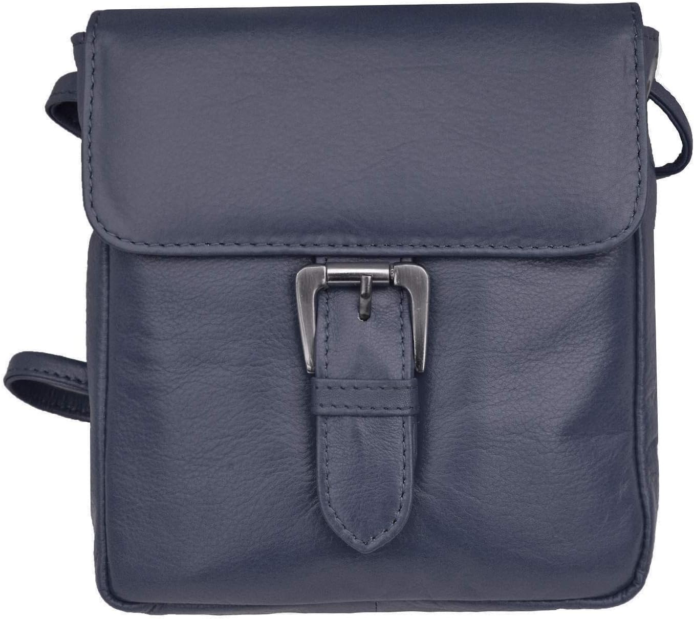 Prime Hide Victoria Range Ladies Leather Buckle Crossbody Bag - 835 Navy
