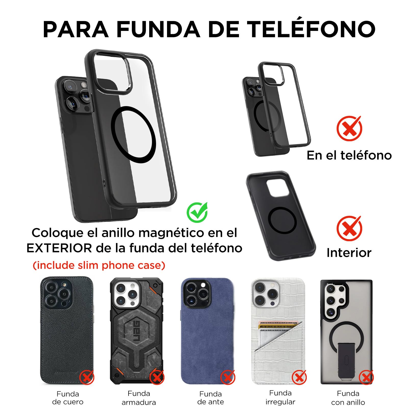MSXTTLY Soporte Magnetico Movil Coche, [Vmag-S1] Portátil Soporte Movil Coche Ventosa con mag- Safe, Ajustable 360°, Compatibles con iPhone 17 Pro MAX - 16 15 14 13 12 e Android, Negro
