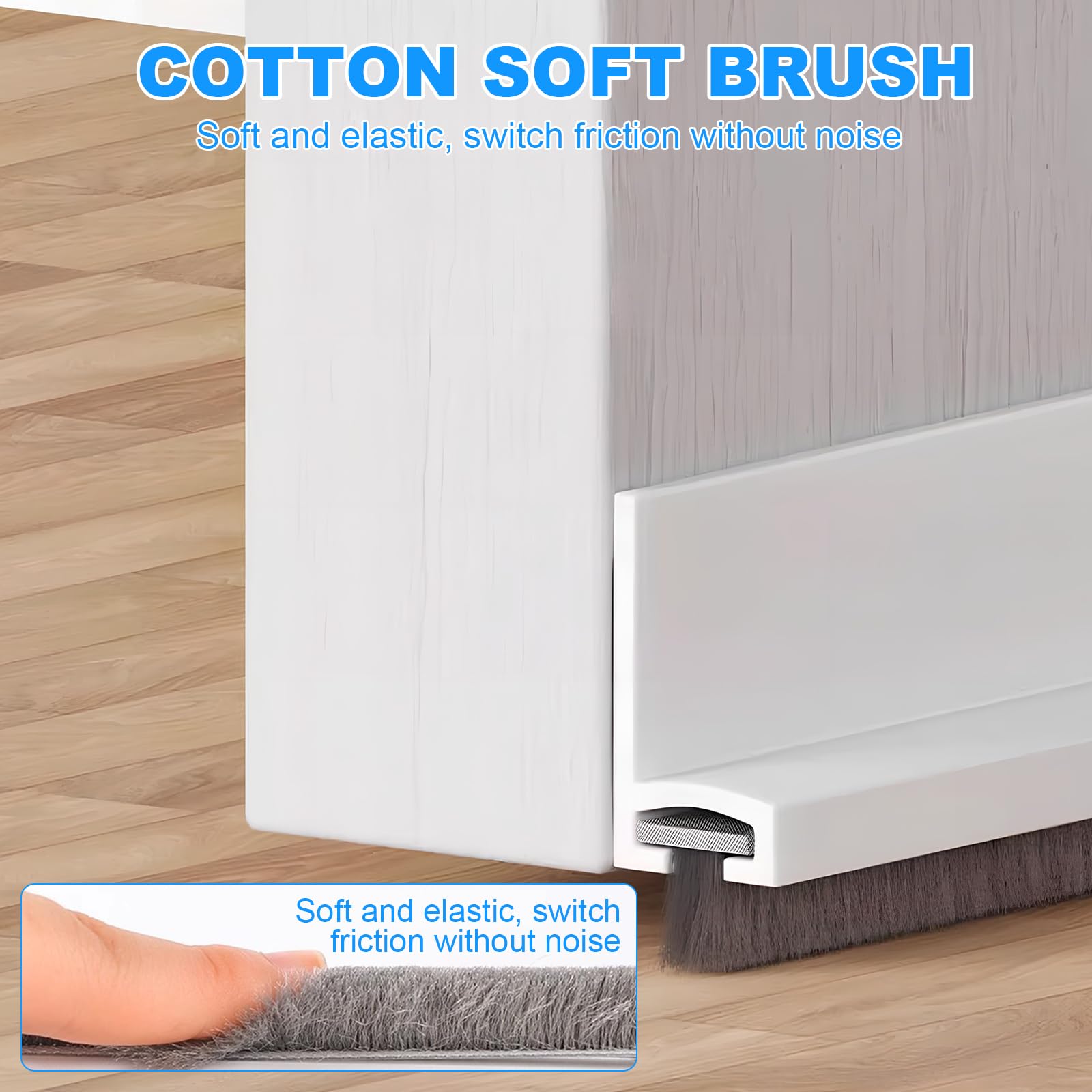 2 Pieces 100×5.5 cm Floor Seal with Brush, Wind and Dust Protection, Door Brush Cover Strips - Image 4