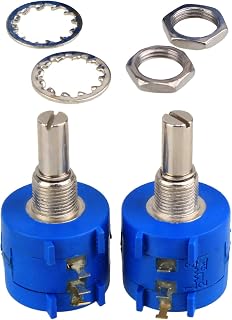 CNBTR Wirewound Cylindrical Potentiometers 2K Ohm 10 Turn 3590S-2-202L Rotary Shaft Set of 2