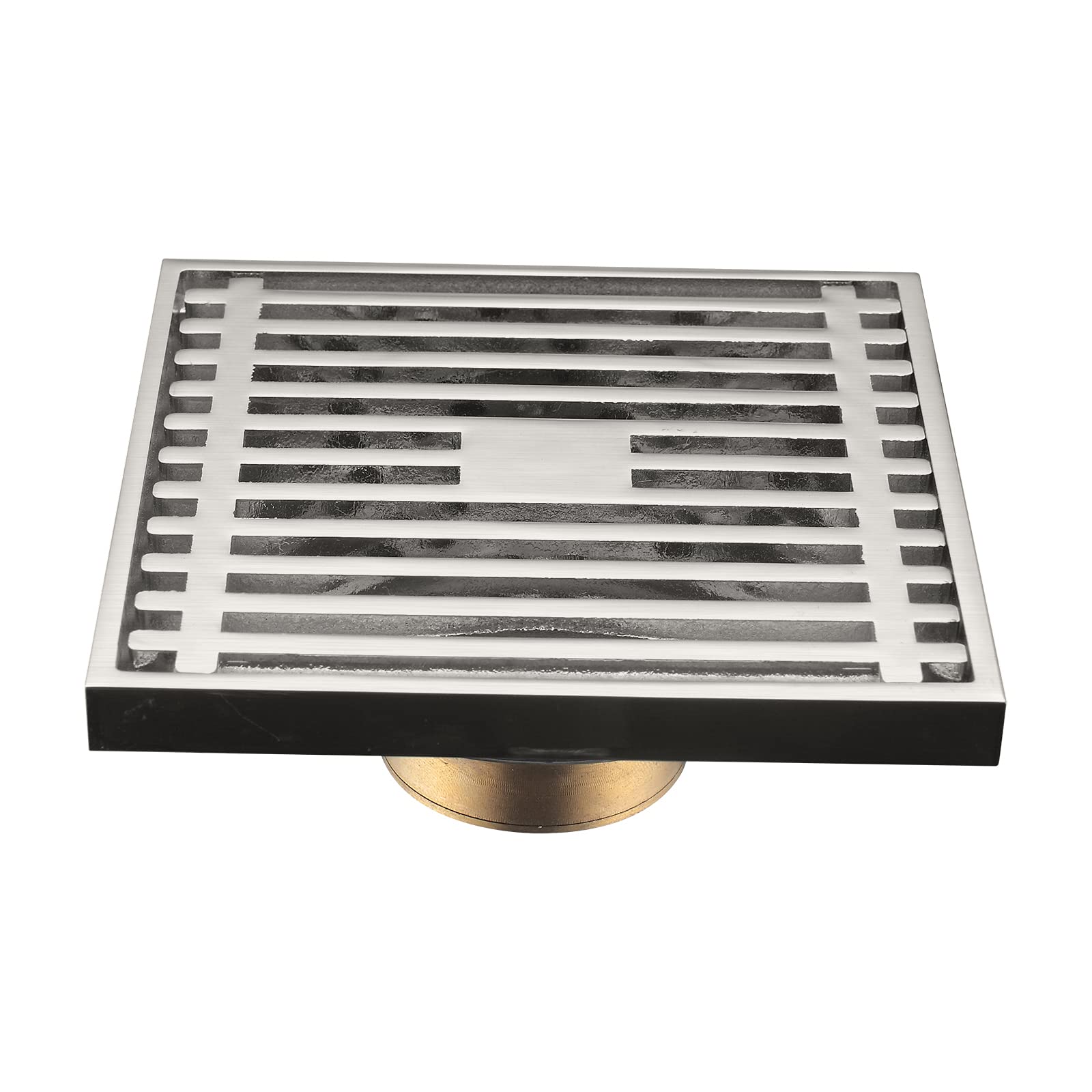 Desagüe de Suelo Cuadrado latón Grande 100 x mm con Tapa extraíble, Acero Inoxidable Negro