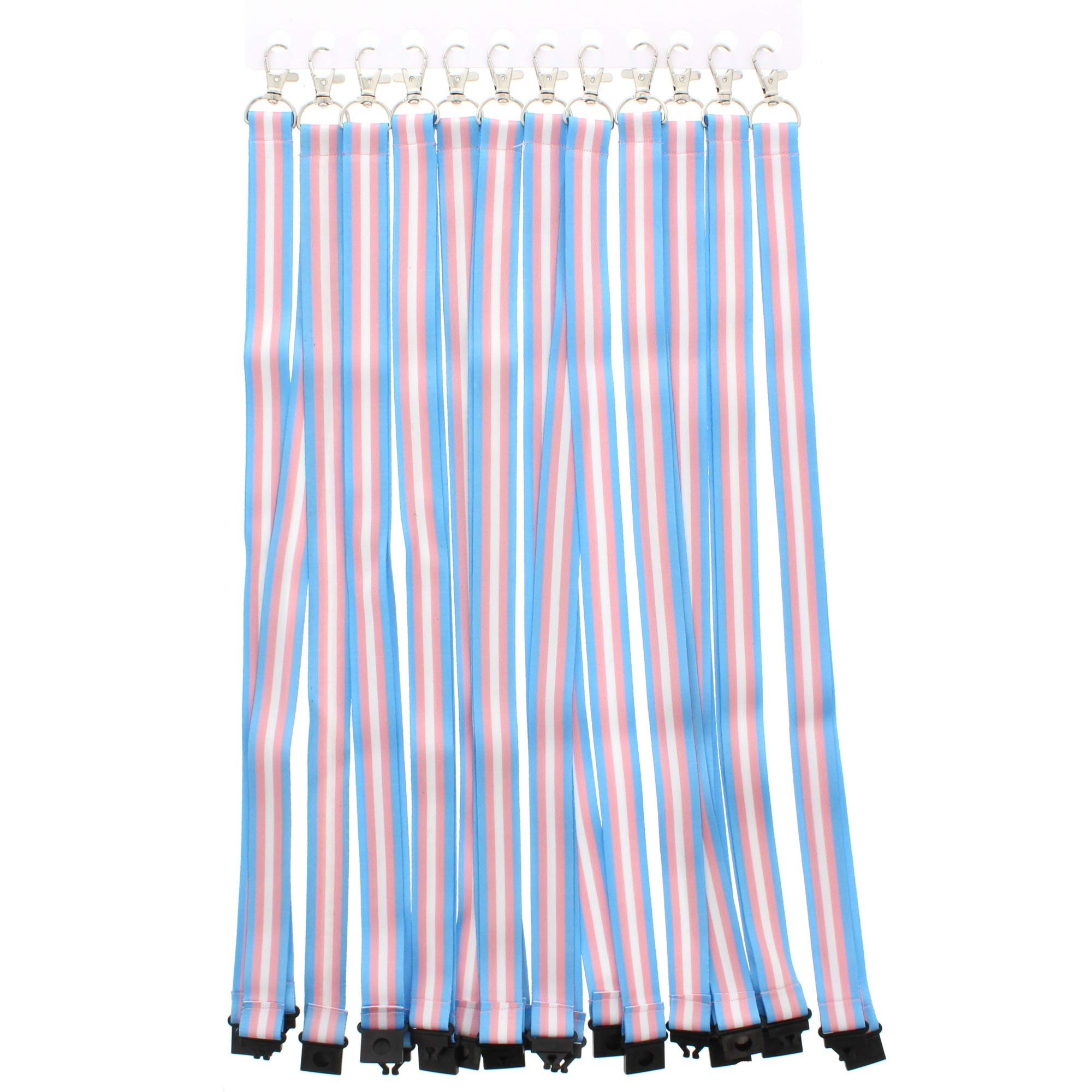 Zac's Alter Ego Pack of 12 Transgender Lanyards with Safety Break Away Clip and Metal Hook Clip