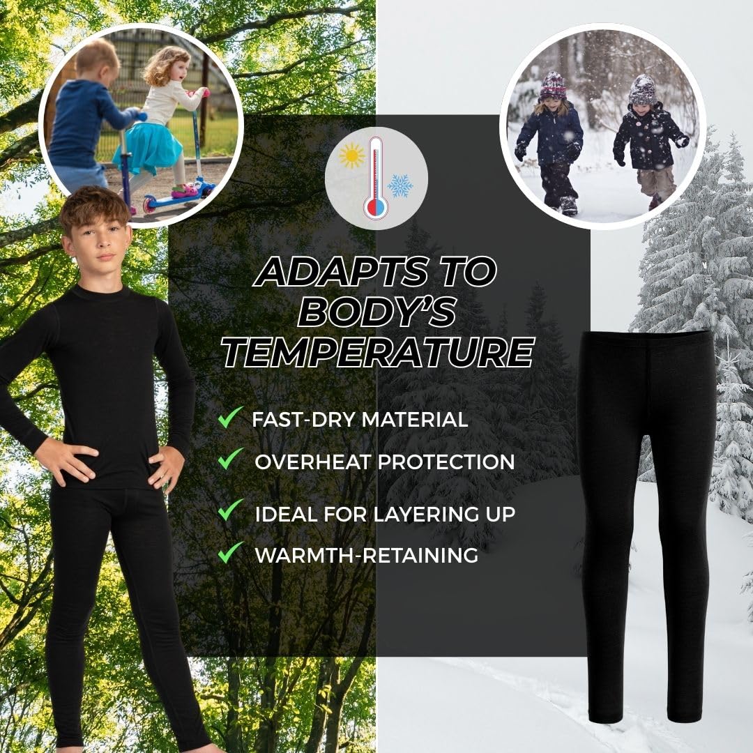 Legging enfant laine mérinos bio 160 g/m²