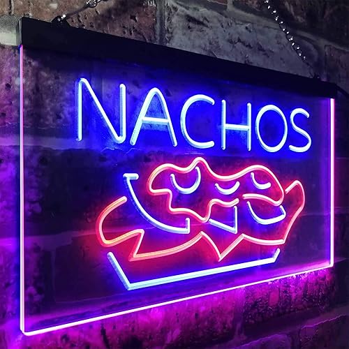 Miniatura 3 de ADVPRO Nachos Café - Letrero de neón LED de doble color, rojo y azul, 16 x 12 pulgadas, st6s43-i0314-rb