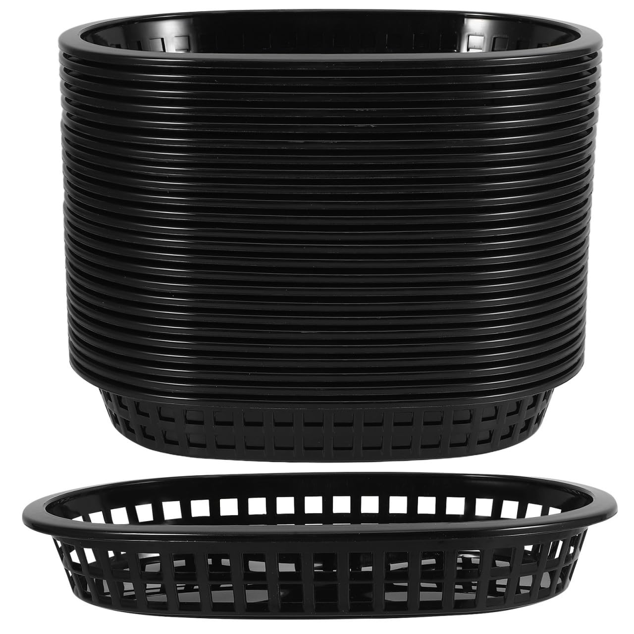 Cestas de plástico negro CORHAD con diseño calado transpirable y reutilizable para cocina