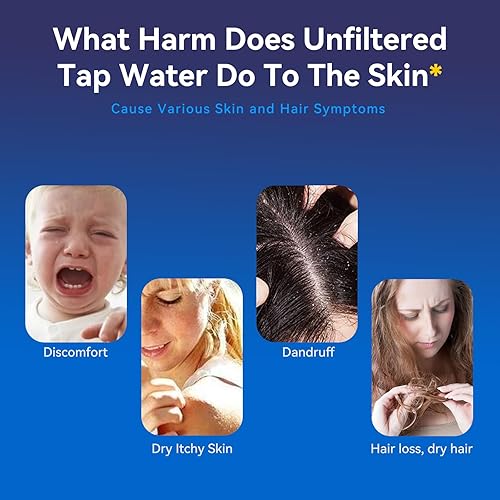 Miniatura 3 de ALTHY Filtro de agua revitalizante para cabezal de ducha con vitamina C, reduce el cloro, los metales pesados y suaviza el agua dura, evita la