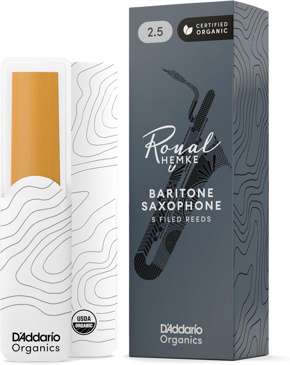 Rico Woodwinds Rico Hemke Baritone Sax Reeds, Strength 2.5, 5-pack - RHKP5BSX250