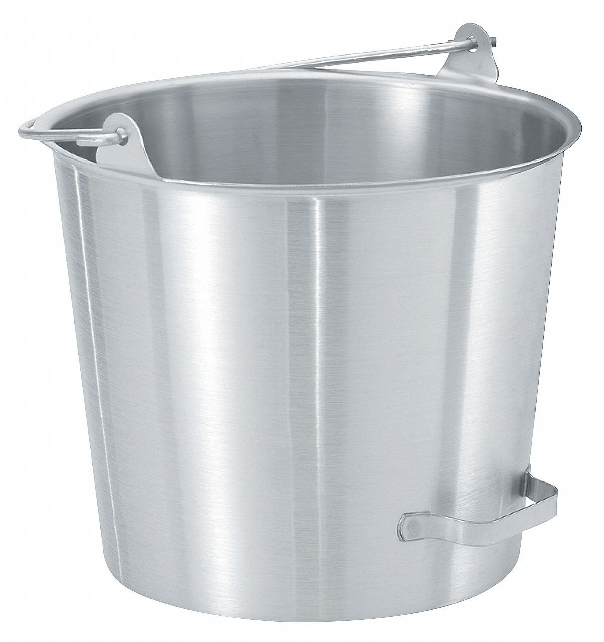 Tapered S/S 14.75 Qt. Dairy Pail w/ Side-Tilting Handle by Vollrath – 14.75 quarts, Stainless Steel, Silver, Model 58161