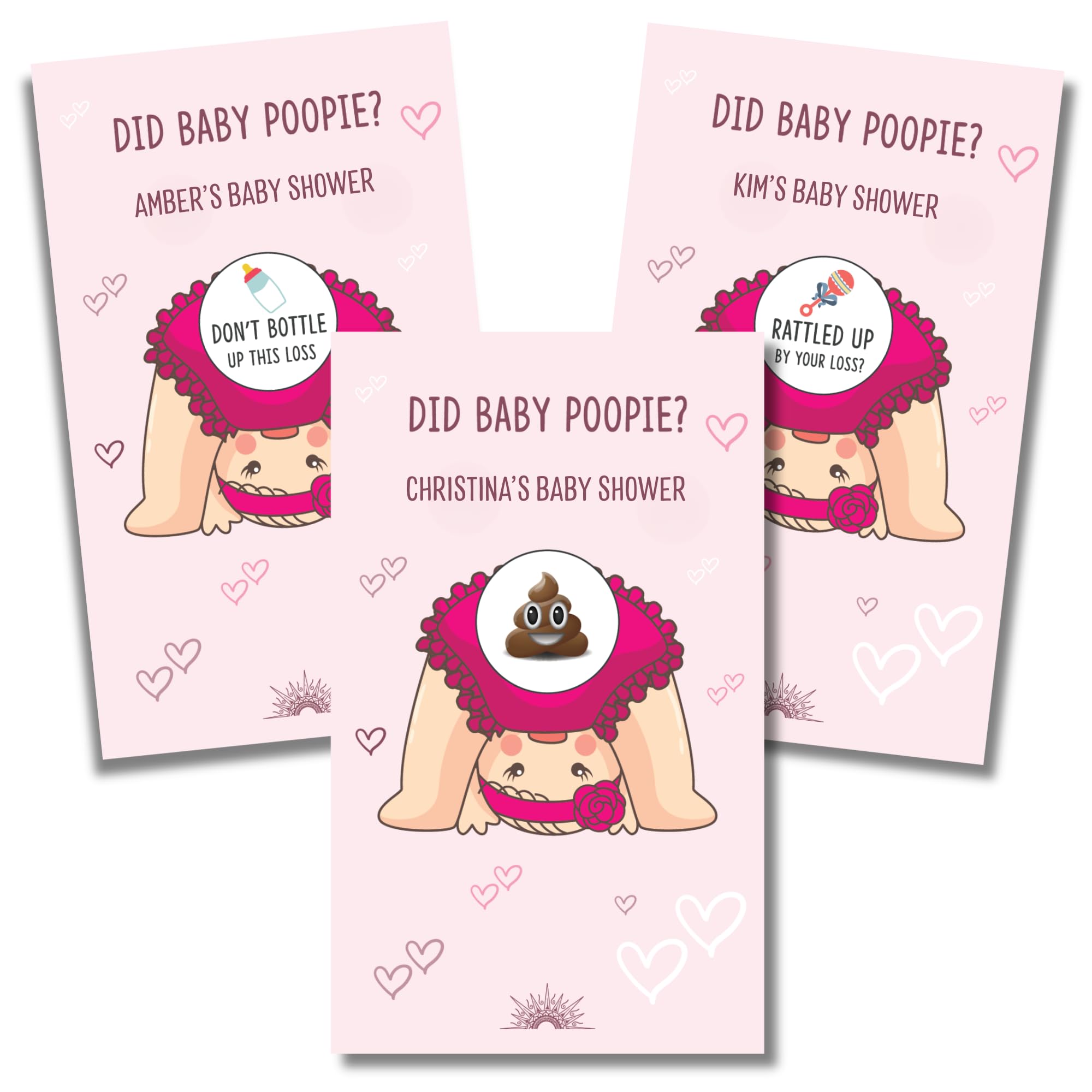 Did Baby Poopie Boy Baby Shower Scratch Off Game - Funny Losing Phrases on Cards - Hilarious Boy Shower Game for Coed Party, Sprinkle, Fun & Easy Diaper Raffle Ticket 30-50 Guests — Amazon image 8