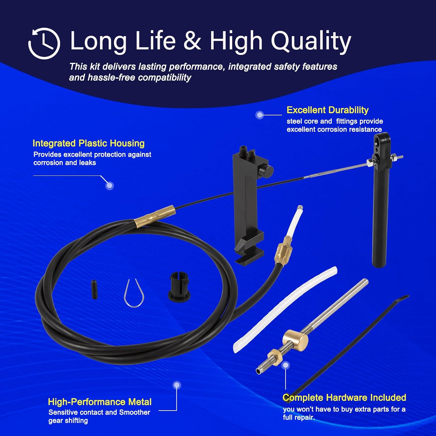 865436A02 Lower Shift Cable Kit Fit for MerCruiser Alpha Gen One & Two 1 2 MR MC Replace for Mercury Marine MERCRUISER 865436A02, 19543A10, 19543A8