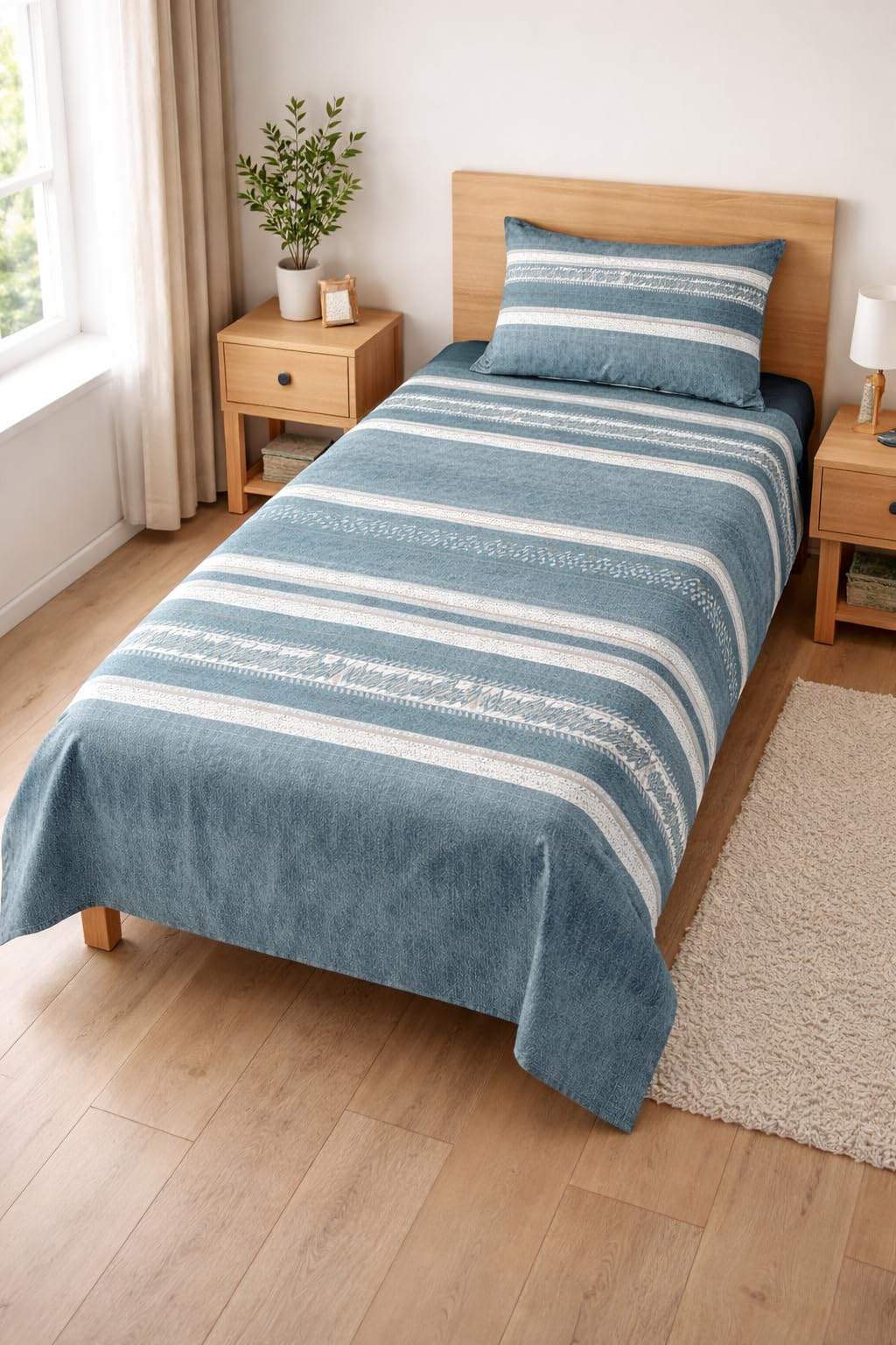 AAZEEM Microfibre Single Bedsheet 100% Microfibre Full Size Sheets Set, Soft & Comfy, Bedsheet & Pillowcases Sets, Machine wash | Bedsheet Size 60 X 90 Inches Pillow - 17 X 27 |-image-36
