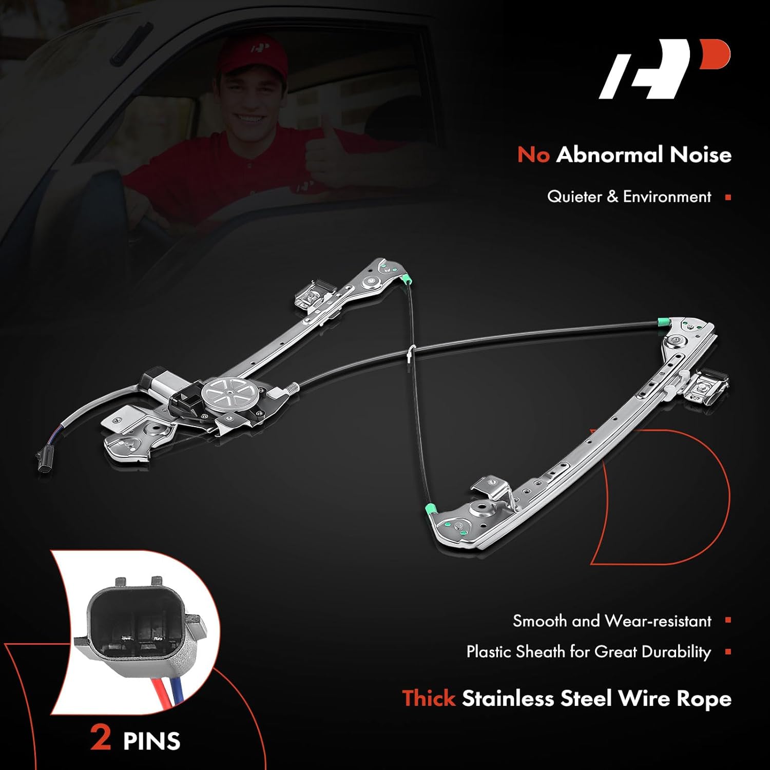 A-Premium Power Electric Window Regulator with Motor Compatible with Chrysler Pacifica 2004-2006 Front Right Passenger Side