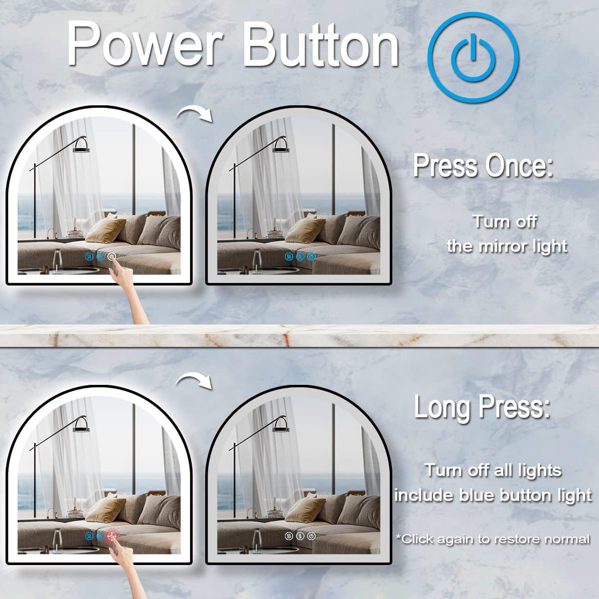 DIDIDADA 33 x 31 Inch Black Bathroom Arch Vanity Mirror with Lights Black Frame Arch LED Mirror for Bathroom Wall Arched Lighted Mirror AntiFog 3Color 33