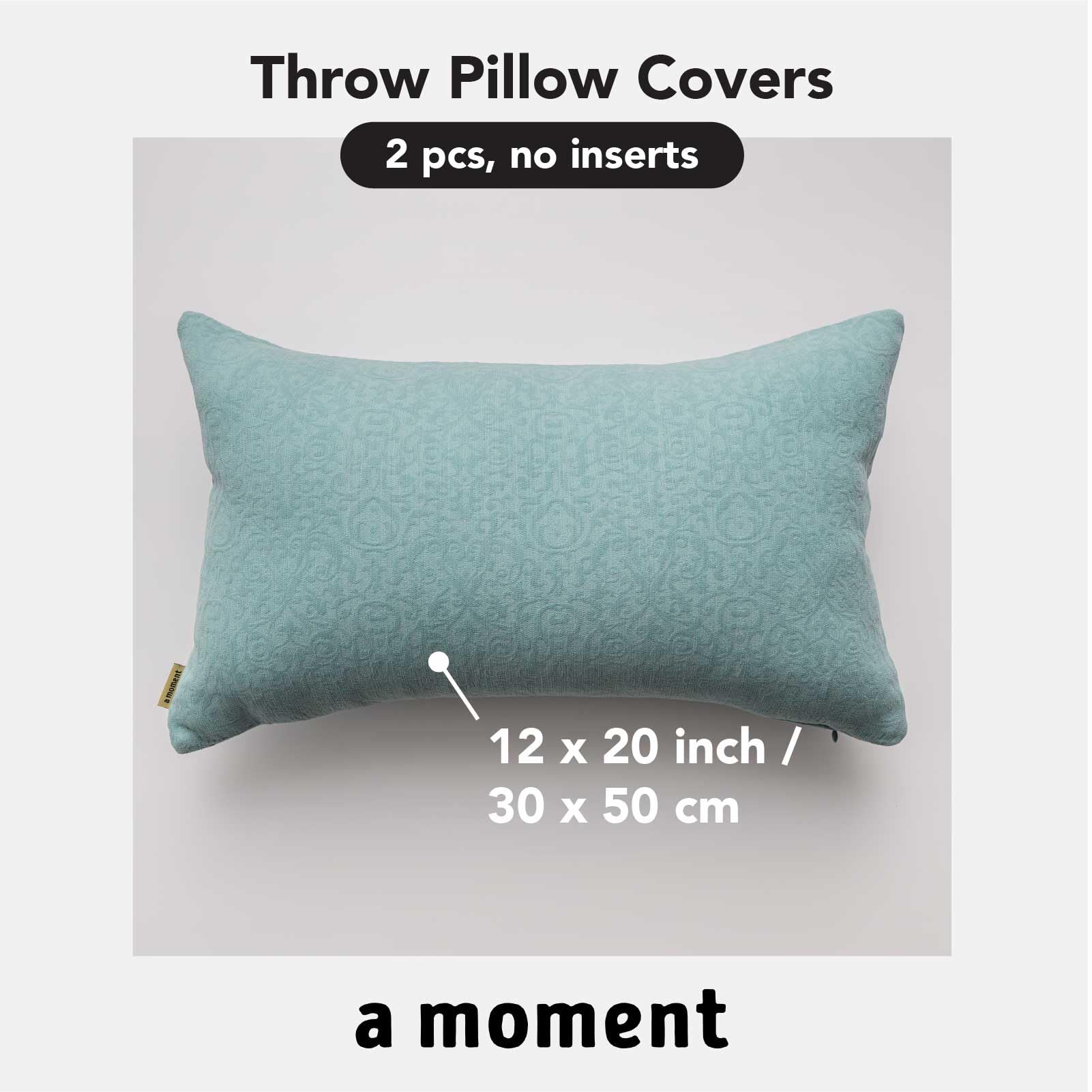 Moment 2-Pack Teal Chenille Throw Pillow Covers 20x20" Twill